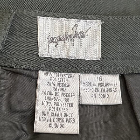 Vintage 80s Jacqueline Ferrar Knee Length Pencil Skirt Dark Forest Green 16 - Picture 2 of 4